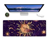 Gaming Mouse Pad 12x31.5in Gothic Ram Skull Non-Slip Rubber Dark Floral and Moth Design Mousepad for Office Home mat Gifts for Goth and Occult Art Decor Extended Large Non-Slip Base Desk Pad Mat