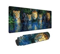 Gaming Mouse Pad 1400 x 600 mm Large Gaming Mouse Mat with Stitched Edges, XXL Mousepad with Non-Slip Base, Extended Mousemat, Keyboard Desk Pad with Water Resist Surface, Gifts (Jungle Animals) J-102
