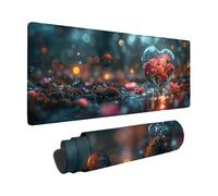 Gaming Mouse Pad 1500x800x3 mm, Pink Mouse Mat Love Pattern with Non-Slip Rubber Base and Stitched Edge Design, XXL Mousepad Gaming Accessories for Office, Improve Precision and Speed -zzg25052J