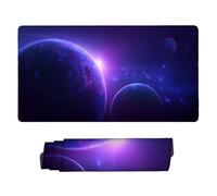 Gaming Mouse Pad 1600 x 800 mm Large Gaming Mouse Mat with Stitched Edges, Mousepad with Non-Slip Base, Extended Large Size Mousemat, Keyboard Desk Pad with Water Resist Surface (Cosmic Planet) Q-965