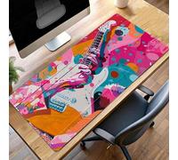 Gaming Mouse Pad, 1600x800x3mm XXL Mouse Mat Guitar, Large Mousepad Yellow Extended Gaming Mats for, Non-Slip Rubber Base keyboard, Stitched Edges Office Accessories for Office PjY11615 3-8
