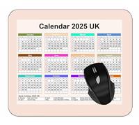 Gaming Mouse Pad 2025 Year Calendar,Pink Color Background Gaming Mouse Pad