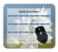 Gaming Mouse Pad 2025 Year Calendar with Holidays,Daffodil Flower Background Mouse Mat for Office Computers Laptop Men Women