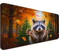 Gaming Mouse Pad 23.6x11.8x0.12 Inch Large Mouse Mat Raccoon 1-P6G7M | Extended Waterproof with Non-Slip Rubber Base Meet High-Speed and High-Precision Requirements for PC Accessories, Gifts Men