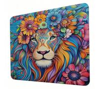 Gaming Mouse Pad 240 x 200 x 3mm Animal Mouse Mat, Optimised for Gaming Sensors, Moderate Surface Friction, Non-Slip and Stitched Edg Mousepad Lion, Mac and PC Gaming Accessories, Gifts for Men J0-257