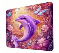 Gaming Mouse Pad 240 x 200 x 3mm Dream Mouse Mat, Optimised for Gaming Sensors, Moderate Surface Friction, Non-Slip and Stitched Edg Mousepad Dolphins (2), Mac and PC Gaming Accessories, Gifts J0-776