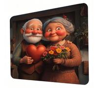 Gaming Mouse Pad 240 x 200 x 3mm Red Mouse Mat, Optimised for Gaming Sensors, Moderate Surface Friction, Non-Slip and Stitched Edg Mousepad Love (2), Mac and PC Gaming Accessories, Gifts J0-407