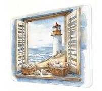 Gaming Mouse Pad 240 x 200 x 3mm Simple Mouse Mat, Optimised for Gaming Sensors, Moderate Surface Friction, Non-Slip and Stitched Edg Mousepad Lighthouse, Mac and PC Gaming Accessories, Gifts J0-536