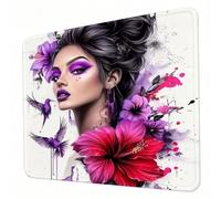 Gaming Mouse Pad 240 x 200 x 3mm White Mouse Mat, Optimised for Gaming Sensors, Moderate Surface Friction, Non-Slip and Stitched Edg Mousepad Beauty, Mac and PC Gaming Accessories, Gifts for Men J0-55