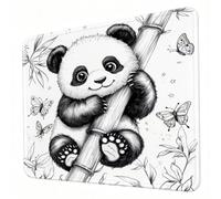 Gaming Mouse Pad 240 x 200 x 3mm White Mouse Mat, Optimised for Gaming Sensors, Moderate Surface Friction, Non-Slip and Stitched Edg Mousepad Panda, Mac and PC Gaming Accessories, Gifts for Men J0-62