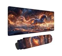 Gaming Mouse Pad 24x12x0.12inch, Black Mouse Mat Unicorn Pattern with Non-Slip Rubber Base and Stitched Edge Design, XXL Mousepad Gaming Accessories for Improve Precision and Speed -zzg2505JW4I4