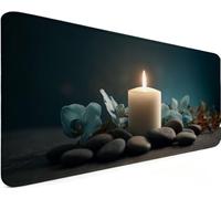 Gaming Mouse Pad 27.5x11.8x0.12 Inch Large Mouse Mat Candle M-DT6RC | Extended Waterproof with Non-Slip Rubber Base Meet High-Speed and High-Precision Requirements for PC Accessories, Gifts Men