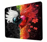Gaming Mouse Pad 290 x 240 x 3mm Black Mouse Mat, Optimised for Gaming Sensors, Moderate Surface Friction, Non-Slip and Stitched Edg Mousepad Red, Mac and PC Gaming Accessories, Gifts for Men J0-371