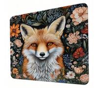 Gaming Mouse Pad 290 x 240 x 3mm Fox Mouse Mat, Optimised for Gaming Sensors, Moderate Surface Friction, Non-Slip and Stitched Edg Mousepad Animal, Mac and PC Gaming Accessories, Gifts for Men J0-434