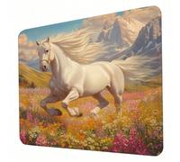 Gaming Mouse Pad 290 x 240 x 3mm Landscape Mouse Mat, Optimised for Gaming Sensors, Moderate Surface Friction, Non-Slip and Stitched Edg Mousepad Horse, Mac and PC Gaming Accessories, Gifts J0-563