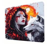 Gaming Mouse Pad 290 x 240 x 3mm Red Mouse Mat, Optimised for Gaming Sensors, Moderate Surface Friction, Non-Slip and Stitched Edg Mousepad Beauty, Mac and PC Gaming Accessories, Gifts for Men J0-429