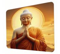 Gaming Mouse Pad 290 x 240 x 3mm Yellow Mouse Mat, Optimised for Gaming Sensors, Moderate Surface Friction, Non-Slip and Stitched Edg Mousepad Statue, Mac and PC Gaming Accessories, Gifts J0-513