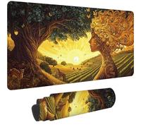 Gaming Mouse Pad 31.5 x 15.7 inch XXL Mouse Mat Abstract Non-slip Desk Mat,Mousepad with Stitched Edges,Waterproof Mousemat,Large Mousepad for PC,Gaming,Home,Office (800 x 400 mm Tree Of Life)-dd330