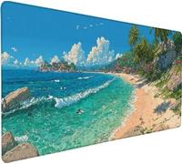 Gaming Mouse Pad 31.5x11.8x0.12 inch Large Mouse Mat Beach Mousepad Large Sea, Extended Waterproof Mousepad with Non-Slip Rubber Base, Improved Precision and Speed for Gaming Accessories GiftsG-5F71