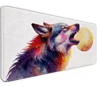 Gaming Mouse Pad 31.5x11.8x0.12 Inch Large Mouse Mat Wolf 6-2I414 | Extended Waterproof with Non-Slip Rubber Base Meet High-Speed and High-Precision Requirements for PC Accessories, Gifts Men