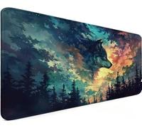 Gaming Mouse Pad 31.5x15.7x0.12 Inch Large Mouse Mat Wolf Y-2T4LB | Extended Waterproof with Non-Slip Rubber Base Meet High-Speed and High-Precision Requirements for PC Accessories, Gifts Men
