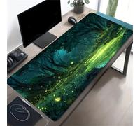 Gaming Mouse Pad 31.5x15.7x0.12 inch Mouse Mat Large Fantasy Jungle, Anti-Fray Stitched Edges, High-Precision Optimised Surface, Non-Slip Rubber Base, for Home Office