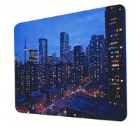 Gaming Mouse Pad 320 x 260 x 3mm Blue Mouse Mat, Optimised for Gaming Sensors, Moderate Surface Friction, Non-Slip and Stitched Edg Mousepad City, Mac and PC Gaming Accessories, Gifts for Men J0-609