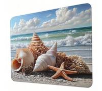 Gaming Mouse Pad 320 x 260 x 3mm Conch Mouse Mat, Optimised for Gaming Sensors, Moderate Surface Friction, Non-Slip and Stitched Edg Mousepad Starfish, Mac and PC Gaming Accessories, Gifts J0-310