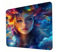 Gaming Mouse Pad 320 x 260 x 3mm Dream Mouse Mat, Optimised for Gaming Sensors, Moderate Surface Friction, Non-Slip and Stitched Edg Mousepad Beautiful women (5), Mac and PC, Gifts for Men J0-801