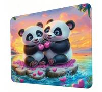 Gaming Mouse Pad 320 x 260 x 3mm Dream Mouse Mat, Optimised for Gaming Sensors, Moderate Surface Friction, Non-Slip and Stitched Edg Mousepad panda, Mac and PC Gaming Accessories, Gifts for Men J0-816