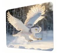 Gaming Mouse Pad 320 x 260 x 3mm Forest Mouse Mat, Optimised for Gaming Sensors, Moderate Surface Friction, Non-Slip and Stitched Edg Mousepad Owl (3), Mac and PC Gaming Accessories, Gifts J0-872