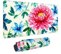 Gaming Mouse Pad 35.4 x 15.7 inch XXL Mouse Mat Flower Non-Slip Desk Mat, Mousepad with Stitched Edges, Waterproof Mousemat, Large Extended Mousepad for PC,Gaming,Home,Office(900 x 400 mm Retro)-dd46