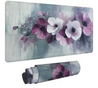 Gaming Mouse Pad 35.4 x 15.7 inch XXL Mouse Mat Retro Non-slip Desk Mat, Mousepad with Stitched Edges, Waterproof Mousemat, Large Extended Mousepad for PC,Gaming,Home,Office(900 x 400 mm Flower)-dd736