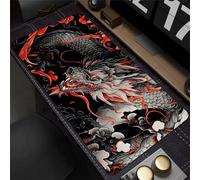 Gaming Mouse Pad 35.4x15.7x0.08 inch, Orange Dragon XXL Extended Mouse Mat, Non-Slip Keyboard Mat with Stitched Edges, Large Mouse Mats for Desk Home Office