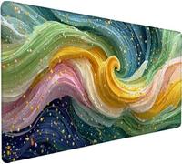 Gaming Mouse Pad 35.4x15.7x0.12 inch Large Mouse Mat Color Mousepad Large Abstract, Extended Waterproof Mousepad with Non-Slip Rubber Base, Improved Precision and Speed for Gaming Accessories 7-1I52