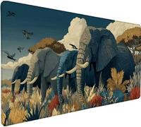 Gaming Mouse Pad 35.4x15.7x0.12 inch Large Mouse Mat Elephant Mousepad Large Animal, Extended Waterproof Mousepad with Non-Slip Rubber Base, Improved Precision and Speed for Gaming Accessories 6-CK64