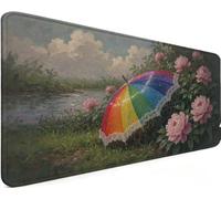 Gaming Mouse Pad 35.4x15.7x0.12 Inch Large Mouse Mat Umbrella D-6M46K | Extended Waterproof with Non-Slip Rubber Base Meet High-Speed and High-Precision Requirements for PC Accessories, Gifts Men