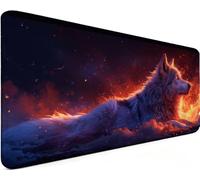 Gaming Mouse Pad 35.4x15.7x0.12 Inch Large Mouse Mat Wolf 2-30EUX | Extended Waterproof with Non-Slip Rubber Base Meet High-Speed and High-Precision Requirements for PC Accessories, Gifts Men