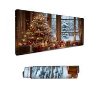 Gaming Mouse Pad 39.38x19.69x0.12in Large Mouse Mat Christmas Mouse Pad,Desk Mat Tree Mousepad with Stitched Edges,Keyboard Mat with Water Resist Surface,Improved Precision and Speed,Boy Gifts Hs-828