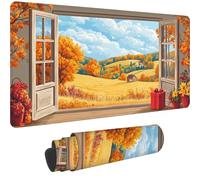 Gaming Mouse Pad 39.3x19.6 inch XXL Mouse Mat Autumn Non-slip Desk Mat,Mousepad with Stitched Edges,Waterproof Mousemat,Large Extended Mousepad for PC,Gaming,Home,Office(1000x500 mm Landscape)-dd1952