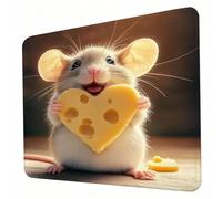 Gaming Mouse Pad 420 x 350 x 3mm Animal Mouse Mat, Optimised for Gaming Sensors, Moderate Surface Friction, Non-Slip and Stitched Edg Mousepad Cheese, Mac and PC Gaming Accessories, Gifts J0-253