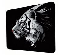 Gaming Mouse Pad 420 x 350 x 3mm Black Mouse Mat, Optimised for Gaming Sensors, Moderate Surface Friction, Non-Slip and Stitched Edg Mousepad Tiger, Mac and PC Gaming Accessories, Gifts for Men J0-381