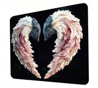 Gaming Mouse Pad 420 x 350 x 3mm Black Mouse Mat, Optimised for Gaming Sensors, Moderate Surface Friction, Non-Slip and Stitched Edg Mousepad Wing, Mac and PC Gaming Accessories, Gifts for Men J0-360