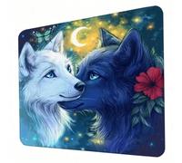 Gaming Mouse Pad 420 x 350 x 3mm Blue Mouse Mat, Optimised for Gaming Sensors, Moderate Surface Friction, Non-Slip and Stitched Edg Mousepad Fox, Mac and PC Gaming Accessories, Gifts for Men J0-655