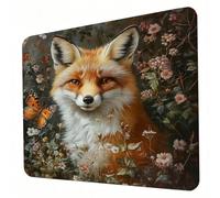 Gaming Mouse Pad 420 x 350 x 3mm Butterfly Mouse Mat, Optimised for Gaming Sensors, Moderate Surface Friction, Non-Slip and Stitched Edg Mousepad Fox, Mac and PC Gaming Accessories, Gifts J0-447