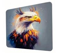 Gaming Mouse Pad 420 x 350 x 3mm Grey Mouse Mat, Optimised for Gaming Sensors, Moderate Surface Friction, Non-Slip and Stitched Edg Mousepad Eagle, Mac and PC Gaming Accessories, Gifts for Men J0-519