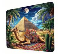 Gaming Mouse Pad 420 x 350 x 3mm Pyramid Mouse Mat, Optimised for Gaming Sensors, Moderate Surface Friction, Non-Slip and Stitched Edg Mousepad Camel, Mac and PC Gaming Accessories, Gifts J0-555