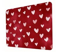 Gaming Mouse Pad 420 x 350 x 3mm Red Mouse Mat, Optimised for Gaming Sensors, Moderate Surface Friction, Non-Slip and Stitched Edg Mousepad Love, Mac and PC Gaming Accessories, Gifts for Men J0-416