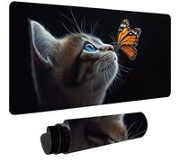 Gaming Mouse Pad 47.2 x 23.6 inch XXL Mouse Mat Cat Non-slip Desk Mat,Mousepad with Stitched Edges,Waterproof Mousemat,Large Extended Mousepad for PC,Gaming,Home,Office(1200 x 600 mm Butterfly)-dd1958