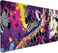 Gaming Mouse Pad 47.2x23.6x0.12 inch Large Mouse Mat Giraffe Mousepad Large Zebra, Extended Waterproof Mousepad with Non-Slip Rubber Base, Improved Precision and Speed for Gaming Accessories O-0Q98